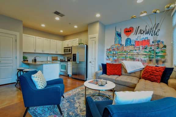 Spacious 3-Story West End Condo | Free Secured Parking | Dedicated Office | Walk to Vanderbilt - Image 1